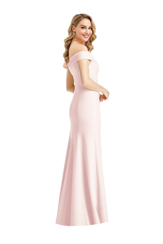 Off the Shoulder Stretch Crepe Sleeveless Pink Bridesmaid Dress / Evening Dress Edinburgh