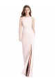 Bateau Neck Stretch Crepe Sleeveless Open Back Pink Semi Formal Evening Dress / Prom Dress / Bridesmaid Dress Edinburgh