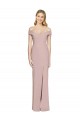 Off the Shoulder Stretch Crepe Sleeveless Criss Cross Back Dusty Pink Semi Formal Evening Dress / Prom Dress / Bridesmaid Dress Edinburgh
