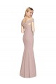 Off the Shoulder Stretch Crepe Sleeveless Criss Cross Back Dusty Pink Semi Formal Evening Dress / Prom Dress / Bridesmaid Dress Edinburgh