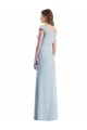Off the Shoulder Stretch Crepe Sleeveless Light Sky Blue Black Tie Evening Gown / Bridesmaid Dress Edinburgh