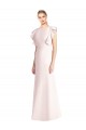Bateau Neck Stretch Crepe Cap Sleeves Open Back Pink Formal Dress / Bridesmaid Dress Edinburgh