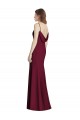 Bateau Neck Stretch Crepe Sleeveless Open Back Burgundy Gold Semi Formal Evening Dress / Bridesmaid Dress Edinburgh