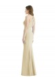 Bateau Neck Stretch Crepe Sleeveless Criss Cross Open Back Champagne Semi Formal Evening Dress / Prom Dress / Bridesmaid Dress Edinburgh