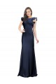 Bateau Neck Stretch Crepe Sleeveless Keyhole Back Dark Navy Prom Dress / Bridesmaid Dress Edinburgh