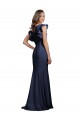 Bateau Neck Stretch Crepe Sleeveless Keyhole Back Dark Navy Prom Dress / Bridesmaid Dress Edinburgh