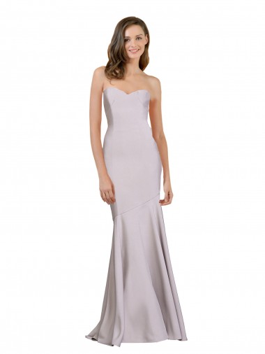 Strapless Stretch Crepe Sleeveless Arctic Lilac Prom Dress / Bridesmaid Dress Edinburgh