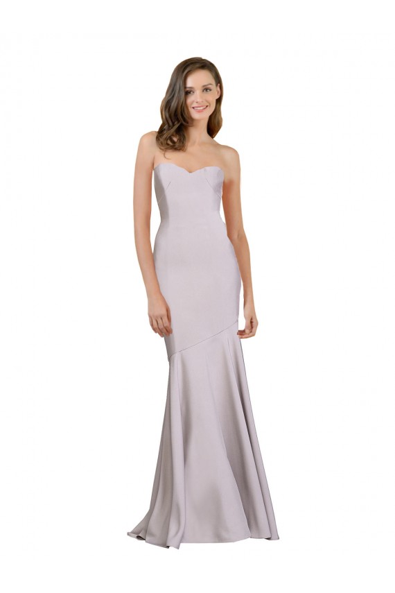 Strapless Stretch Crepe Sleeveless Arctic Lilac Prom Dress / Bridesmaid Dress Edinburgh