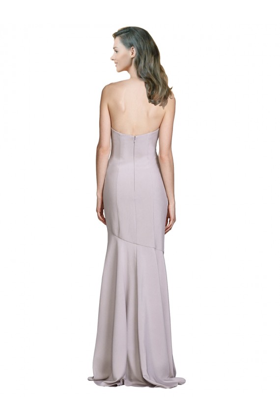 Strapless Stretch Crepe Sleeveless Arctic Lilac Prom Dress / Bridesmaid Dress Edinburgh