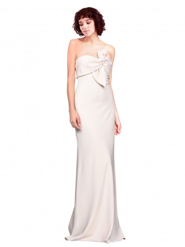 Strapless Stretch Crepe Sleeveless Long Prom Dress / Bridesmaid Dress Edinburgh
