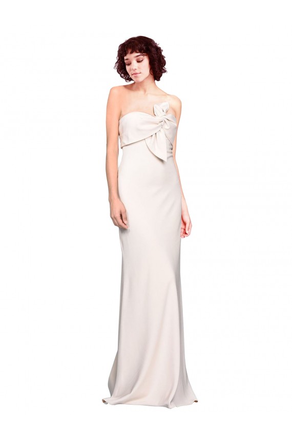 Strapless Stretch Crepe Sleeveless Long Prom Dress / Bridesmaid Dress Edinburgh