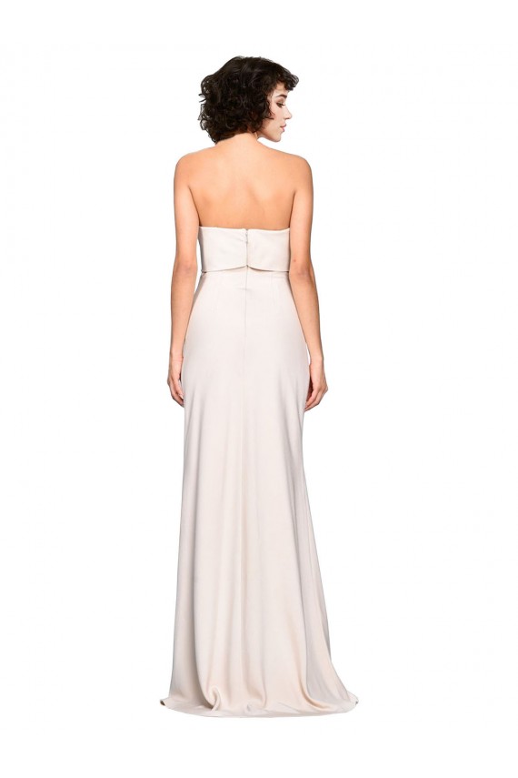Strapless Stretch Crepe Sleeveless Long Prom Dress / Bridesmaid Dress Edinburgh