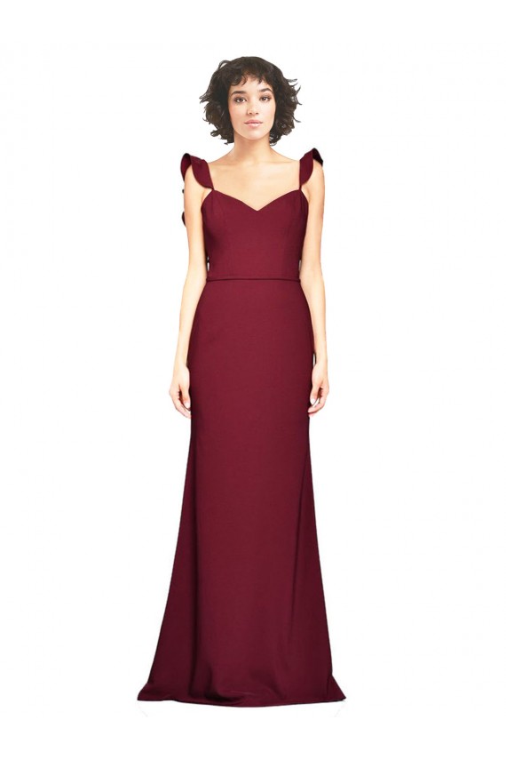 Strapless Stretch Crepe Sleeveless Burgundy Prom Dress / Bridesmaid Dress Edinburgh