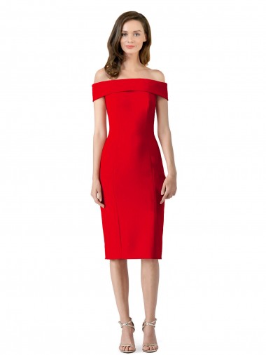 Off the Shoulder Stretch Crepe Sleeveless Red Formal Evening Gown / Prom Dress / Bridesmaid Dress Edinburgh