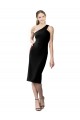 One Shoulder Stretch Crepe Sleeveless Cocktail Length Black Formal Evening Gown / Prom Dress / Bridesmaid Dress Edinburgh
