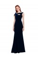 Off the Shoulder Stretch Crepe Sleeveless Long Dark Navy Formal Evening Gown / Prom Dress / Bridesmaid Dress Edinburgh