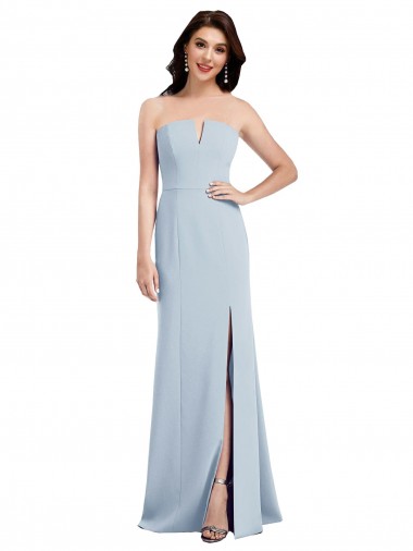 V-Neck Stretch Crepe Sleeveless Low Back Light Sky Blue Bridesmaid Dress / Evening Dress Edinburgh