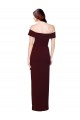 Off the Shoulder Stretch Crepe Sleeveless Long Burgundy Gold Formal Evening Gown / Prom Dress / Bridesmaid Dress Edinburgh
