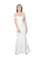Off the Shoulder Stretch Crepe Sleeveless Low Back Ivory Formal Dress / Bridesmaid Dress Edinburgh