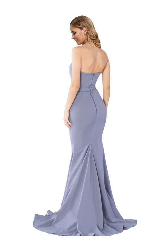 Sweetheart Stretch Crepe Sleeveless Low Back Smoke Blue Formal Evening Gown / Prom Dress / Bridesmaid Dress Edinburgh