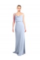 Cowl Neck Stretch Crepe Sleeveless V-Back Light Sky Blue Formal Dress / Bridesmaid Dress Edinburgh