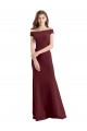 Off the Shoulder Stretch Crepe Sleeveless Burgundy Gold Prom Dress / Bridesmaid Dress Edinburgh
