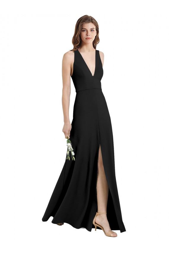 Halter Neck Stretch Crepe Sleeveless Black Formal Evening Gown / Prom Dress / Bridesmaid Dress Edinburgh