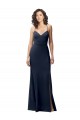 Spaghetti Straps Stretch Crepe Sleeveless Criss Cross Back Dark Navy Formal Evening Gown / Prom Dress / Bridesmaid Dress Edinburgh
