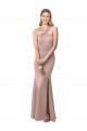 Halter Neck Stretch Crepe Sleeveless Criss Cross Back Dusty Pink Prom Dress / Bridesmaid Dress Edinburgh