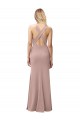 Halter Neck Stretch Crepe Sleeveless Criss Cross Back Dusty Pink Prom Dress / Bridesmaid Dress Edinburgh