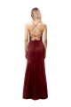 Halter Neck Stretch Crepe Sleeveless Criss Cross Back Burgundy Gold Formal Evening Gown / Prom Dress / Bridesmaid Dress Edinburgh