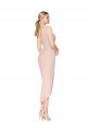 Spaghetti Straps Stretch Crepe Sleeveless V-Back Mauve High Low Evening Gown / Prom Dress / Bridesmaid Dress Edinburgh