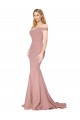 Off the Shoulder Stretch Crepe Sleeveless Sweep Train Dusty Pink Formal Evening Gown / Prom Dress / Bridesmaid Dress Edinburgh