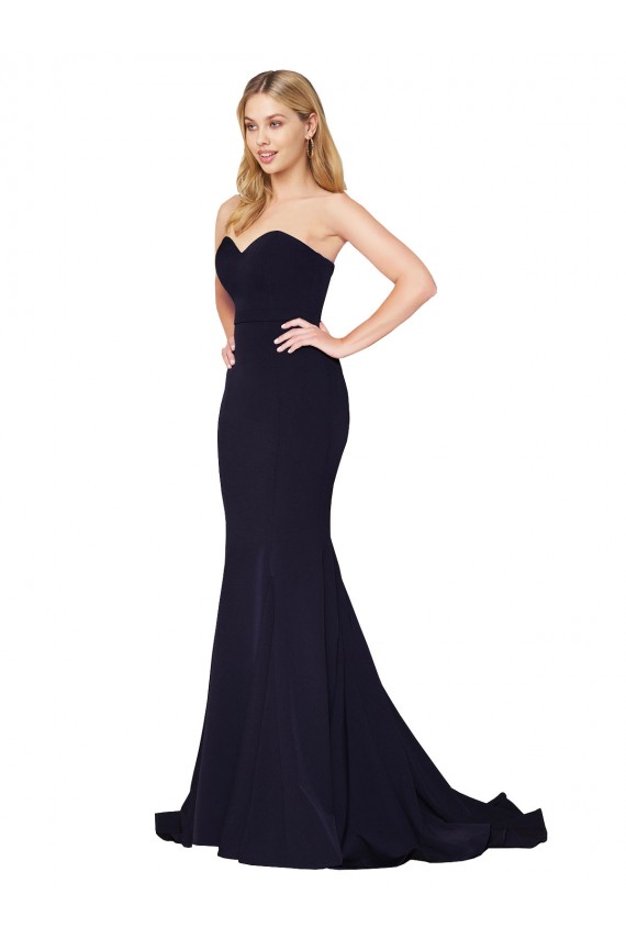 Sweetheart Stretch Crepe Sleeveless Dark Navy Formal Evening Gown / Prom Dress / Bridesmaid Dress Edinburgh