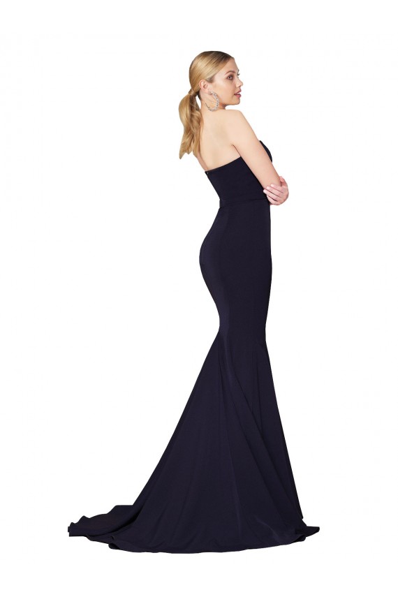 Sweetheart Stretch Crepe Sleeveless Dark Navy Formal Evening Gown / Prom Dress / Bridesmaid Dress Edinburgh