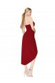 Sweetheart Stretch Crepe Sleeveless Burgundy High Low Evening Gown / Prom Dress / Bridesmaid Dress Edinburgh