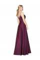 Spaghetti Straps Stretch Crepe Sleeveless V-Back Wild Berry Formal Evening Gown / Prom Dress / Bridesmaid Dress Edinburgh