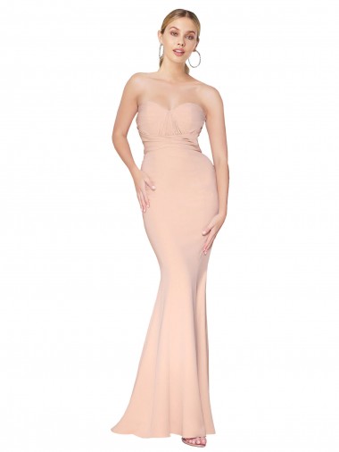 Sweetheart Stretch Crepe Sleeveless Nude Formal Dress / Bridesmaid Dress Edinburgh
