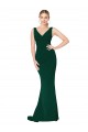 V-Neck Stretch Crepe Sleeveless Midnight Green Formal Evening Gown / Prom Dress / Bridesmaid Dress Edinburgh