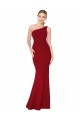One Shoulder Stretch Crepe Sleeveless Burgundy Formal Evening Gown / Prom Dress / Bridesmaid Dress Edinburgh