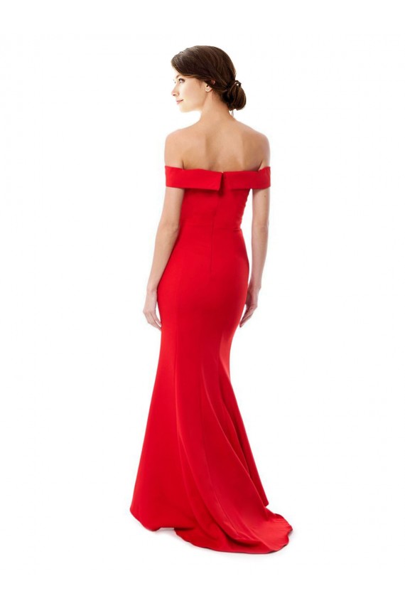 Off the Shoulder Stretch Crepe Sleeveless Red Formal Evening Dress / Prom Dress / Bridesmaid Dress Edinburgh