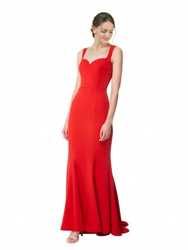 Sweetheart Stretch Crepe Sleeveless Long Red Formal Evening Gown / Prom Dress / Bridesmaid Dress Edinburgh