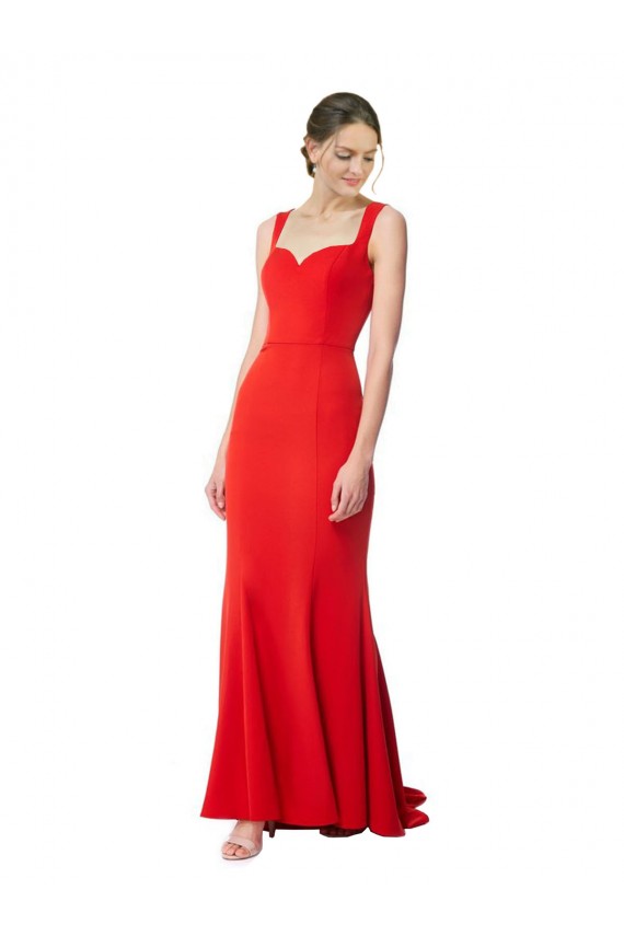 Sweetheart Stretch Crepe Sleeveless Long Red Formal Evening Gown / Prom Dress / Bridesmaid Dress Edinburgh