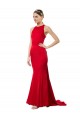 Halter Neck Stretch Crepe Sleeveless Open Back Red Formal Evening Gown / Bridesmaid Dress Edinburgh