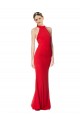 Halter Neck Stretch Crepe Sleeveless Red Prom Dress / Bridesmaid Dress Edinburgh