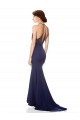 Halter Neck Stretch Crepe Sleeveless Navy Blue Bridesmaid Dress / Formal Dress Edinburgh