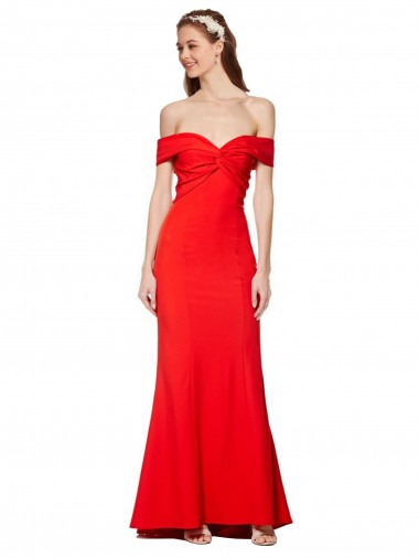 Off the Shoulder Stretch Crepe Sleeveless Red Bridesmaid Dress / Formal Dress Edinburgh