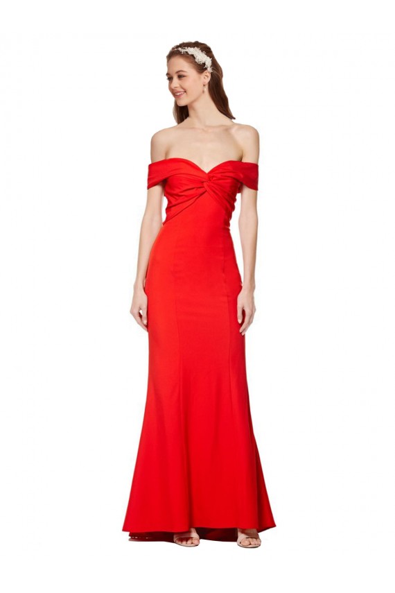 Off the Shoulder Stretch Crepe Sleeveless Red Bridesmaid Dress / Formal Dress Edinburgh