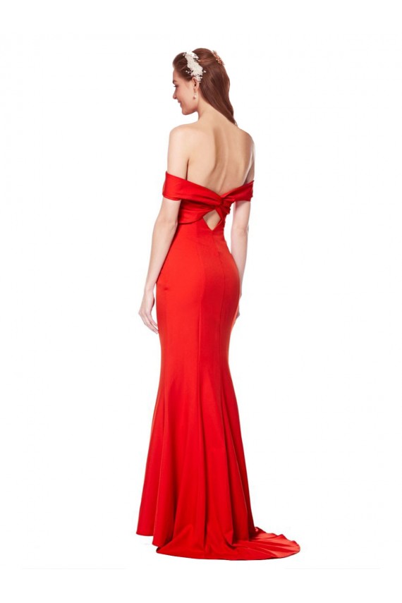 Off the Shoulder Stretch Crepe Sleeveless Red Bridesmaid Dress / Formal Dress Edinburgh