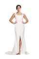Square Neck Stretch Crepe Sleeveless Low Back Ivory Semi Formal Evening Dress / Prom Dress / Bridesmaid Dress Edinburgh